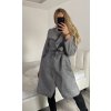 Kabát flaušový dlouhý dámský (S/M/L ONE SIZE) ITALSKÁ MÓDA IMM22SL5079A (Velikost S/M/L, Barva růžová světlá)