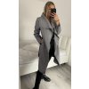 Kabát flaušový dlouhý dámský (S/M/L ONE SIZE) ITALSKÁ MÓDA IMM22SL5079A (Velikost S/M/L, Barva růžová světlá)