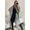 Kabát flaušový dlouhý dámský (S/M/L ONE SIZE) ITALSKÁ MÓDA IMM22SL5079A (Velikost S/M/L, Barva růžová světlá)