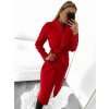 Kabát flaušový dlouhý dámský (S/M/L ONE SIZE) ITALSKÁ MÓDA IMM22SL5079A (Velikost S/M/L, Barva růžová světlá)