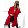 Kabát flaušový dlouhý dámský (S/M/L ONE SIZE) ITALSKÁ MÓDA IMM22SL5079A (Velikost S/M/L, Barva růžová světlá)