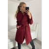 Kabát flaušový dlouhý dámský (S/M/L ONE SIZE) ITALSKÁ MÓDA IMM22SL5079A