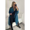 Kabát flaušový dlouhý dámský (S/M/L ONE SIZE) ITALSKÁ MÓDA IMM22SL5079A (Velikost S/M/L, Barva růžová světlá)