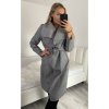 Kabát flaušový dlouhý dámský (S/M/L ONE SIZE) ITALSKÁ MÓDA IMM22SL5079A (Velikost S/M/L, Barva růžová světlá)