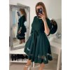 Šaty elegantní společenské dlouhý rukáv dámské (S/M ONE SIZE) ITALSKá MóDA IM322282 (Velikost S/M/L, Barva Černá)