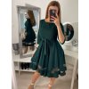 Šaty elegantní společenské dlouhý rukáv dámské (S/M ONE SIZE) ITALSKá MóDA IM322282 (Velikost S/M/L, Barva Černá)