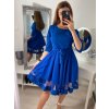 Šaty elegantní společenské dlouhý rukáv dámské (S/M ONE SIZE) ITALSKá MóDA IM322282 (Velikost S/M/L, Barva Černá)