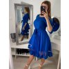 Šaty elegantní společenské dlouhý rukáv dámské (S/M ONE SIZE) ITALSKá MóDA IM322282 (Velikost S/M/L, Barva Černá)
