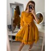 Šaty elegantní společenské dlouhý rukáv dámské (S/M ONE SIZE) ITALSKá MóDA IM322282 (Velikost S/M/L, Barva Černá)