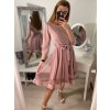 Šaty elegantní společenské dlouhý rukáv dámské (S/M ONE SIZE) ITALSKá MóDA IM322282 (Velikost S/M/L, Barva Černá)