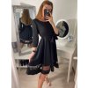 Šaty elegantní společenské dlouhý rukáv dámské (S/M ONE SIZE) ITALSKá MóDA IM322282 (Velikost S/M/L, Barva Černá)