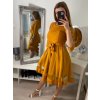 Šaty elegantní společenské dlouhý rukáv dámské (S/M ONE SIZE) ITALSKá MóDA IM322282 (Velikost S/M/L, Barva Černá)
