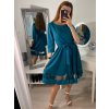 Šaty elegantní společenské dlouhý rukáv dámské (S/M ONE SIZE) ITALSKá MóDA IM322282 (Velikost S/M/L, Barva Černá)