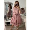 Šaty elegantní společenské dlouhý rukáv dámské (S/M ONE SIZE) ITALSKá MóDA IM322282 (Velikost S/M/L, Barva Černá)