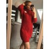 Šaty pletené s rolákem dlouhý rukáv dámské (S/M ONE SIZE) ITALSKÁ MÓDA IM4212810 (Velikost S/M/L, Barva červená)
