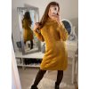 Šaty pletené s rolákem dlouhý rukáv dámské (S/M ONE SIZE) ITALSKÁ MÓDA IM4212810 (Velikost S/M/L, Barva červená)