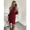 Šaty pletené s rolákem dlouhý rukáv dámské (S/M ONE SIZE) ITALSKÁ MÓDA IM4212810 (Velikost S/M/L, Barva červená)