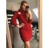 Šaty pletené s rolákem dlouhý rukáv dámské (S/M ONE SIZE) ITALSKÁ MÓDA IM4212810 (Velikost S/M/L, Barva červená)