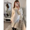 Šaty pletené s rolákem dlouhý rukáv dámské (S/M ONE SIZE) ITALSKÁ MÓDA IM4212810 (Velikost S/M/L, Barva červená)