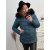Bunda Zimní s kapucí nadrozměr (4XL-9XL) Victoria rossi ELR22ROSE9330 (Velikost 4XL, Barva zelená smaragdová)