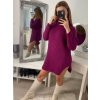 Šaty pletené/svetr prodloužený dlouhý rukáv dámský (S/M ONE SIZE) ITALSKÁ MÓDA IM322CHIARA (Velikost S/M/L, Barva Černá)