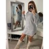 Šaty pletené/svetr prodloužený dlouhý rukáv dámský (S/M ONE SIZE) ITALSKÁ MÓDA IM322CHIARA (Velikost S/M/L, Barva Černá)