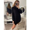 Šaty pletené/svetr prodloužený dlouhý rukáv dámský (S/M ONE SIZE) ITALSKÁ MÓDA IM322CHIARA (Velikost S/M/L, Barva Černá)
