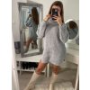 Šaty pletené/svetr prodloužený dlouhý rukáv dámský (S/M ONE SIZE) ITALSKÁ MÓDA IM322CHIARA (Velikost S/M/L, Barva Černá)
