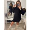 Šaty pletené/svetr prodloužený dlouhý rukáv dámský (S/M ONE SIZE) ITALSKÁ MÓDA IM322CHIARA (Velikost S/M/L, Barva Černá)