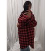 Šaty košile prodloužená kostičkovaná dlouhý rukáv dámské (XL/2XL) ITALSKá MóDA IM422SARA (Velikost XL/2XL, Barva bílá)