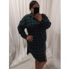 Šaty košile prodloužená kostičkovaná dlouhý rukáv dámské (XL/2XL) ITALSKá MóDA IM422SARA (Velikost XL/2XL, Barva bílá)