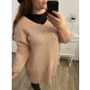 Svetr dlouhý rukáv dámské (XL/2XL/3XL ONE SIZE) ITALSKá MóDA IM4221325/DR (Velikost 2XL/3XL, Barva tmavě béžová)