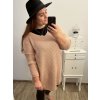 Svetr dlouhý rukáv dámské (XL/2XL/3XL ONE SIZE) ITALSKá MóDA IM4221325/DR (Velikost 2XL/3XL, Barva tmavě béžová)