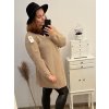 Svetr dlouhý rukáv dámské (XL/2XL/3XL ONE SIZE) ITALSKá MóDA IM4221325/DR (Velikost 2XL/3XL, Barva tmavě béžová)