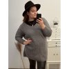 Svetr dlouhý rukáv dámské (XL/2XL/3XL ONE SIZE) ITALSKá MóDA IM4221325/DR (Velikost 2XL/3XL, Barva tmavě béžová)
