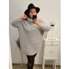 Svetr dlouhý rukáv dámské (XL/2XL/3XL ONE SIZE) ITALSKá MóDA IM422VERO/DR (Velikost 2XL/3XL, Barva Černá)