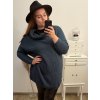 Svetr dlouhý rukáv dámské (XL/2XL/3XL ONE SIZE) ITALSKá MóDA IM422VERO/DR (Velikost 2XL/3XL, Barva Černá)