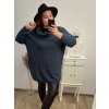 Svetr dlouhý rukáv dámské (XL/2XL/3XL ONE SIZE) ITALSKá MóDA IM422VERO/DR (Velikost 2XL/3XL, Barva Černá)