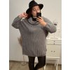 Svetr dlouhý rukáv dámské (XL/2XL/3XL ONE SIZE) ITALSKá MóDA IM422VERO/DR (Velikost 2XL/3XL, Barva Černá)