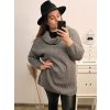 Svetr dlouhý rukáv dámské (XL/2XL/3XL ONE SIZE) ITALSKá MóDA IM422VERO/DR (Velikost 2XL/3XL, Barva Černá)