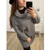 Svetr dlouhý rukáv dámské (XL/2XL/3XL ONE SIZE) ITALSKá MóDA IM422VERO/DR (Velikost 2XL/3XL, Barva Černá)