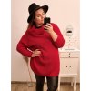 Svetr dlouhý rukáv dámské (XL/2XL/3XL ONE SIZE) ITALSKá MóDA IM422VERO/DR (Velikost 2XL/3XL, Barva Černá)