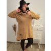 Šaty dlouhý rukáv dámské teplé s golierem (XL/2XL/3X ONE SIZE) ITALSKá MóDA IM422PISSA/DR
