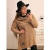 Šaty dlouhý rukáv dámské teplé s golierem (XL/2XL/3X ONE SIZE) ITALSKá MóDA IM422PISSA/DR