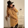 Šaty dlouhý rukáv dámské teplé s golierem (XL/2XL/3X ONE SIZE) ITALSKá MóDA IM422PISSA/DR