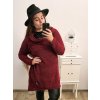 Šaty dlouhý rukáv dámské teplé s golierem (XL/2XL/3X ONE SIZE) ITALSKá MóDA IM422PISSA/DR