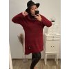Šaty dlouhý rukáv dámské teplé s golierem (XL/2XL/3X ONE SIZE) ITALSKá MóDA IM422PISSA/DR