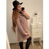 Šaty dlouhý rukáv dámské teplé s golierem (XL/2XL/3X ONE SIZE) ITALSKá MóDA IM422PISSA/DR