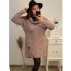 Šaty dlouhý rukáv dámské teplé s golierem (XL/2XL/3X ONE SIZE) ITALSKá MóDA IM422PISSA/DR