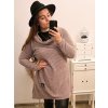 Šaty dlouhý rukáv dámské teplé s golierem (XL/2XL/3X ONE SIZE) ITALSKá MóDA IM422PISSA/DR
